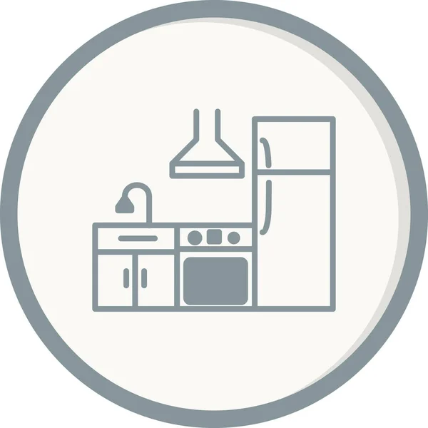Οικιακές Συσκευές Εικονίδιο Επίπλων Κουζίνας Διανυσματική Απεικόνιση — Διανυσματικό Αρχείο