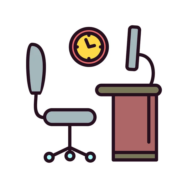 Büro Tabelle Symbol Vektor Illustration — Stockvektor