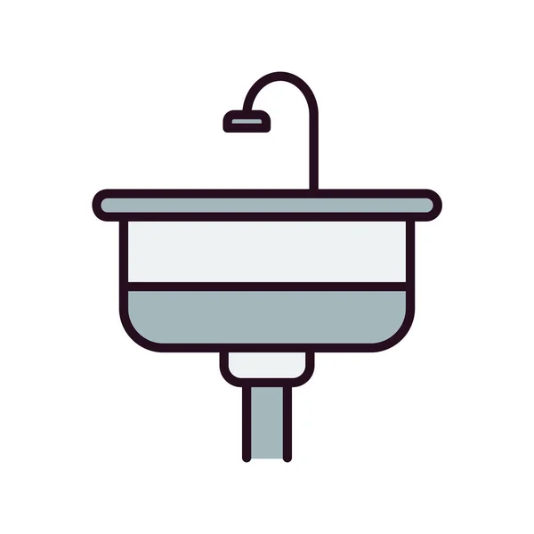 Cuarto Baño Fregadero Icono Vector Ilustración — Vector de stock