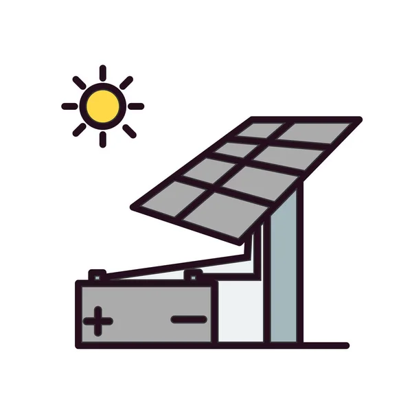 Ikona Solárního Panelu Vektorová Ilustrace Solární Energie Obnovitelných Zdrojů — Stockový vektor