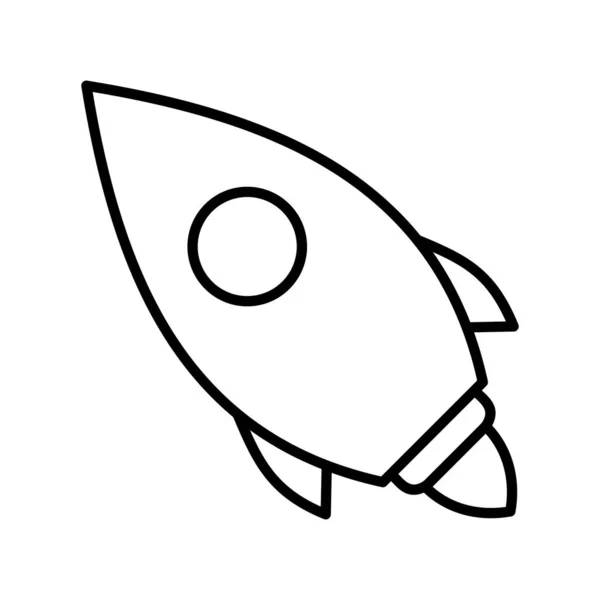 Raket Icoon Eenvoudig Ontwerp — Stockvector