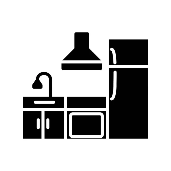 Home Appliances Kitchen Furniture Icon Vector Illustration — Stock Vector