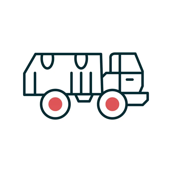Στρατιωτική Εικονογράφηση Φορέα Εικονίδιο Φορτηγό — Διανυσματικό Αρχείο