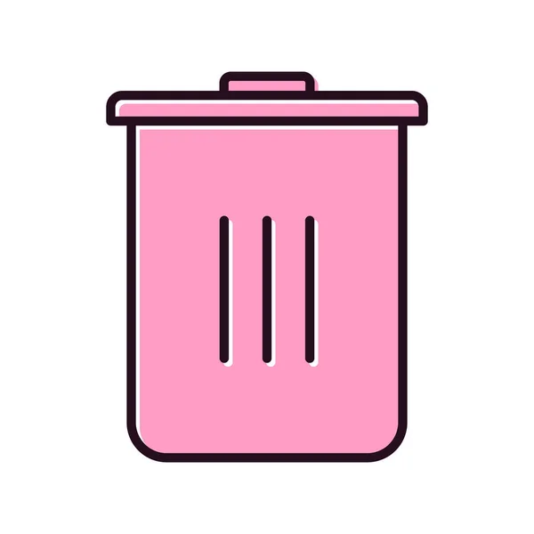 Trash Can Icon Outline Illustration — Stock Vector