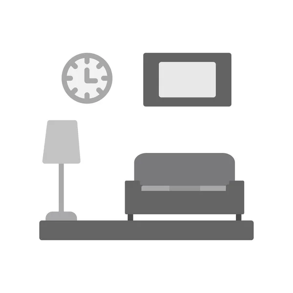 Oturma Odası Simgesi Vektör Çizimi Grafik Tasarımı — Stok Vektör