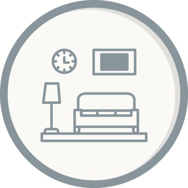 Oturma odası simgesi vektör çizimi grafik tasarımı