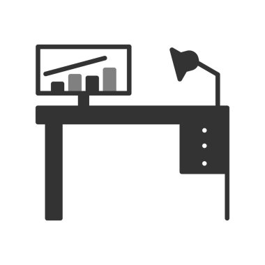 ofis masa simgesi vektör illüstrasyonu