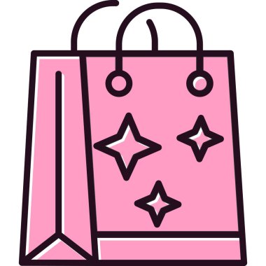 Alışveriş poşeti simgesi, vektör illüstrasyonu