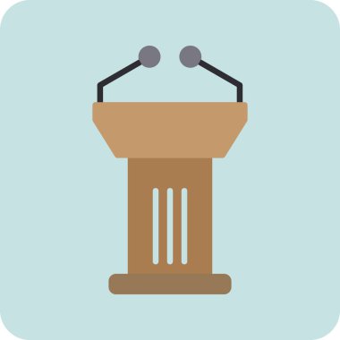 Podyum simgesi vektör logosu illüstrasyonu.  