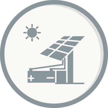 Güneş paneli simgesi. Vektör çizimi. Güneş enerjisi yenilenebilir enerji 