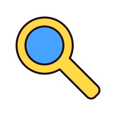 Arama sembolü, büyütme cam çizgi simgesi tasarımı, vektör illüstrasyonu 