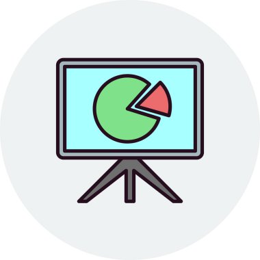 Pasta çizelgesi simgesi, vektör illüstrasyonu