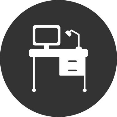 ofis masa simgesi vektör illüstrasyonu