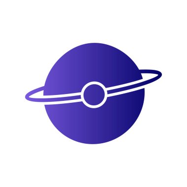 Gezegen simgesinin vektör çizimi, uzay sembolü