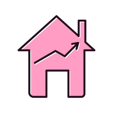 ev vektörü ince çizgi simgesi, emlak sembolü. Vektör illüstrasyonu