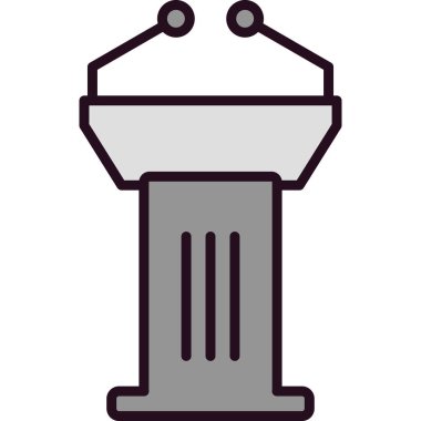 Podyum simgesi vektör logosu illüstrasyonu.  