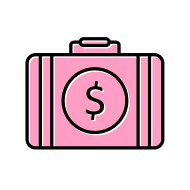 Para çantası ikon vektörü. İnce çizgi işareti. izole edilmiş sınır sembolü çizimi 