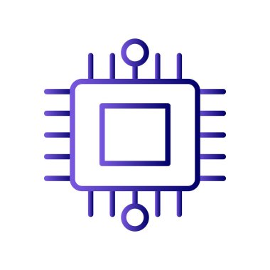 işlemci vektör simgesi, modern basit tasarım, işlemci çipi