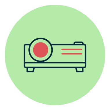 Projektör. Web simgesi basit illüstrasyon