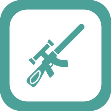 Keskin nişancı tüfeği vektör ikonu. İnce çizgi işareti. izole edilmiş sınır sembolü çizimi