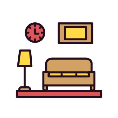 Oturma odası simgesi vektör çizimi grafik tasarımı