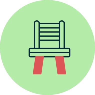 Salon sandalyesi simgesi, vektör illüstrasyonu