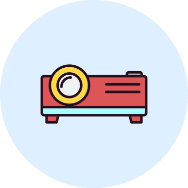 Projektör. Web simgesi basit illüstrasyon