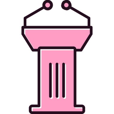 Podyum simgesi vektör logosu illüstrasyonu.  