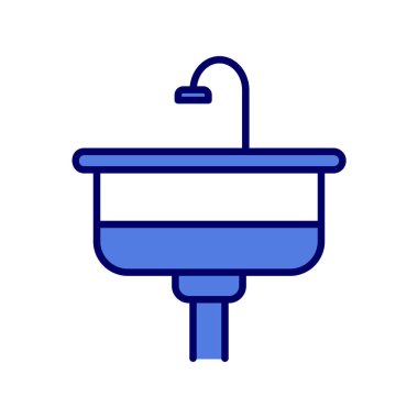 banyo lavabosu simgesi, vektör illüstrasyonu