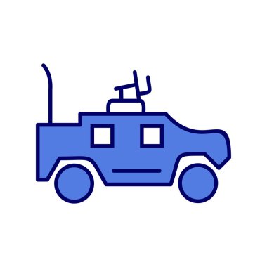 Askeri araç ikon vektörü. İnce çizgi işareti. izole edilmiş sınır sembolü çizimi 