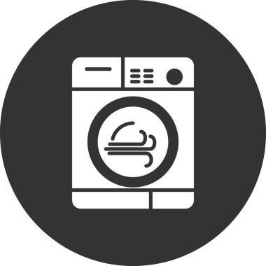 çamaşır makinesi simgesi, vektör illüstrasyonu 
