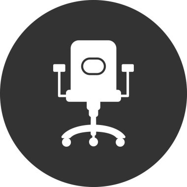 ofis sandalyesi simgesi, vektör illüstrasyonu