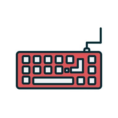 Klavye vektörü ince çizgi simgesi 