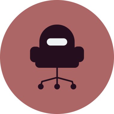 ofis sandalyesi simgesi, vektör illüstrasyonu