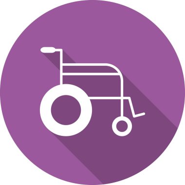 Tekerlekli sandalye simgesi, vektör illüstrasyonu