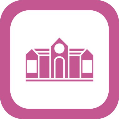 Üniversite kampüs binası ikonunun vektör illüstrasyonu 