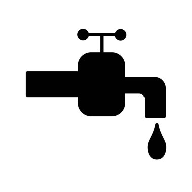 Su musluğu ikonu vektör illüstrasyonu