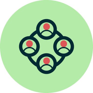 Takım simgesinin vektör çizimi, bir grup insan, takım çalışması