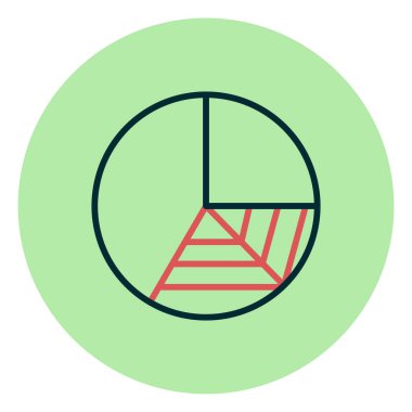 Pasta çizelgesi simgesi, vektör illüstrasyonu