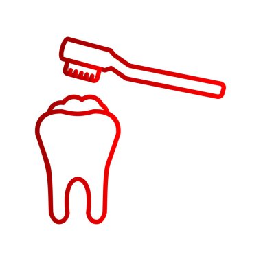 Diş Fırçalama ikonu vektör çizimi