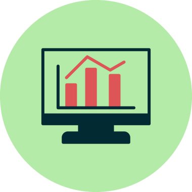 Diyagram grafik simgesi, vektör illüstrasyonu