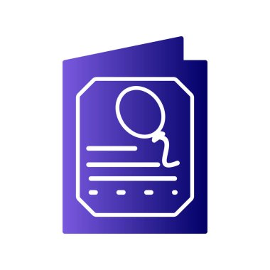 Doğum günü kartı simgesinin vektör illüstrasyonu