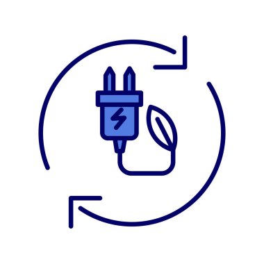 Vektör ince çizgi simgesi, yenilenebilir enerji kavramı