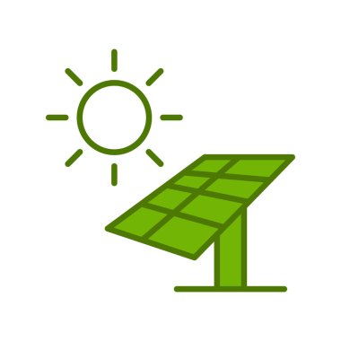 Güneş enerjisi Paneli simgesi. Vektör çizim 