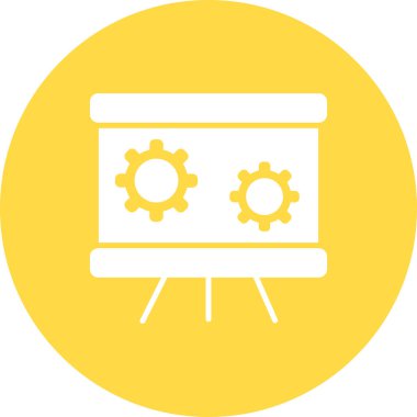 Sunum panosundaki dişlilerin vektör illüstrasyonu