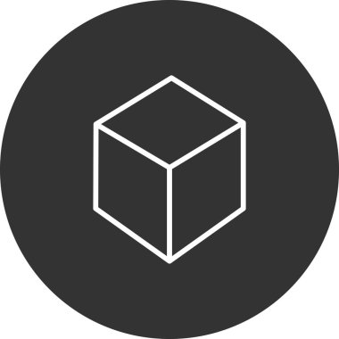 küp simge vektör çizim