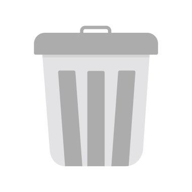 Çöp tenekesi simgesi düz stil. Basit vektör gösterimi  