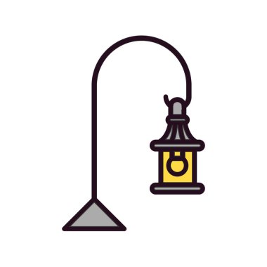 Lamba simgesi, vektör illüstrasyonu, sokak feneri 