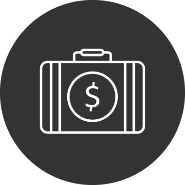 Para çantası ikon vektörü. İnce çizgi işareti. izole edilmiş sınır sembolü çizimi 