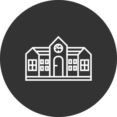 Üniversite kampüs binası ikonunun vektör illüstrasyonu 